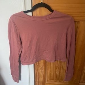 Forever 21 - dark pink long sleeve crop top